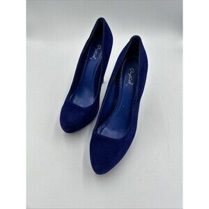 Qupid Women’s Blue Faux Suede Platform Pumps Heels Size 6.5 Royal Blue Stiletto